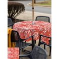 thumbnail image 4 of Outdoor Tablecloth with Umbrella Hole and Zipper, Red Christmas Square Table Cloth 54x54 Inch Waterproof Tablecloth, Winter Xmas Watercolor White Snowflake Picnic Table Cover for Patio Camping, 4 of 7