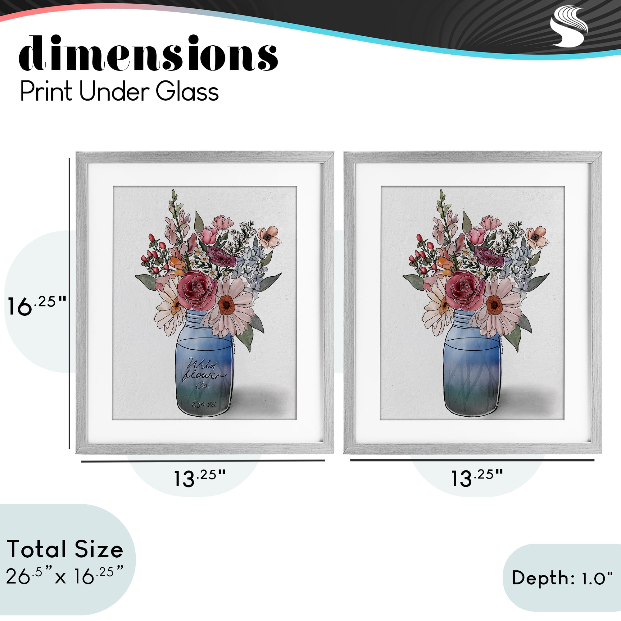 Stupell Industries Farmer's Market Vases 2 Piece Gray Framed Print Under Glass Set, design by Alisha Kiara Design