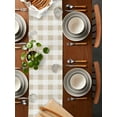 thumbnail image 2 of nqOlkjepod Beige Plaid Table Runner 108 Inches Long Farmhouse Dress Scarves, Spring Summer Farmhouse Buffalo Checkered Dining Tablerunner for Coffee Table/Kitchen Island/Party Décor, 13" x 108", 2 of 8