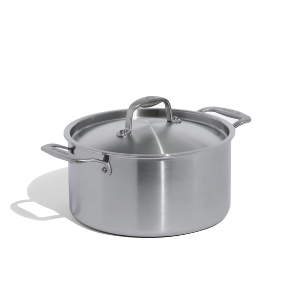 Olla alta de acero inoxidable de 6 cuartos, 5 capas, con tapa