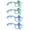 Four packs-Blue and green, variant on Left/Right Handed Silicone Pen Grip Five-Finger Design, Ergonomic Writing Aid Pencil Holder for Toddler Student