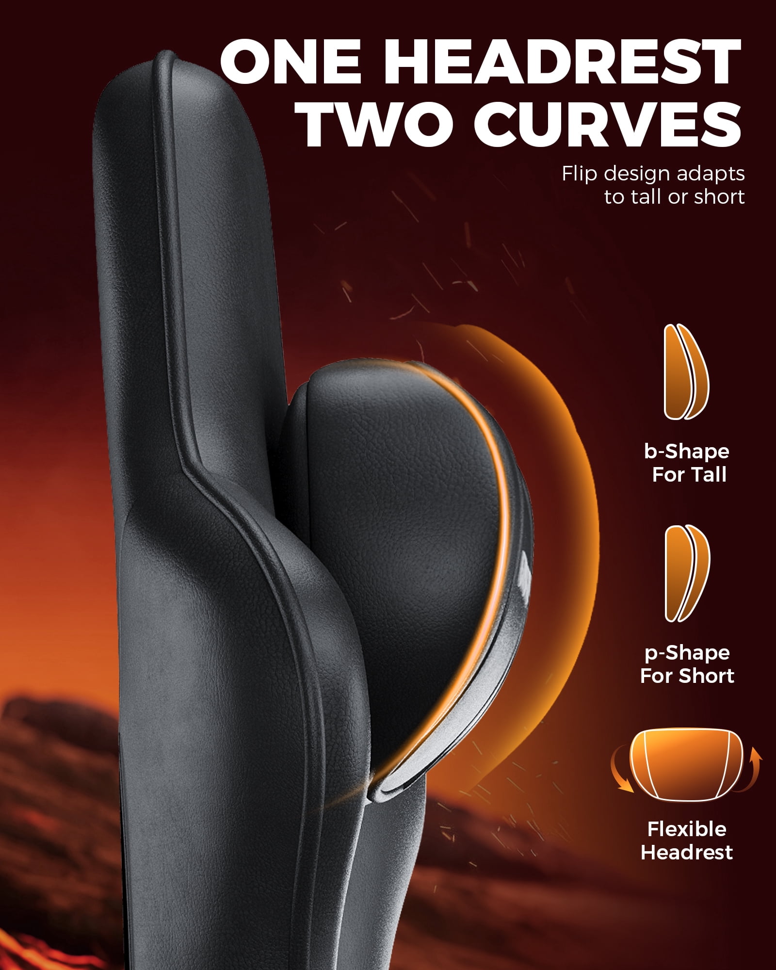 GTPLAYER Ergonomic Gaming Chair with Footrest and Lumbar Support, Black