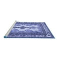 thumbnail image 2 of Ahgly Company Machine Washable Indoor Square Persian Blue Traditional Area Rugs, 4' Square, 2 of 4