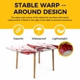 thumbnail image 4 of Valentines Table Cloths for 4 Foot Rectangle Tables, Pink Red Love Heart Gnomes Eucalyptus Patio Waterproof Elastic Fitted Tablecloths, Washable Rectangular Table Cover for Camping, 4 of 8