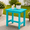 Aruba Blue, variant on Y&M Outdoor Side Table, HDPE Patio End Table for Adirondack Chair, Weather Resistant Small Accent Table, Aruba Blue, Single Layer