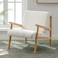 thumbnail image 2 of Duhome Mid-Century Modern Fabric Accent Chair with Wooden Arms for Living Room Armchair Lounge Chair Reading Chair for Bedroom, Cream White, 2 of 8