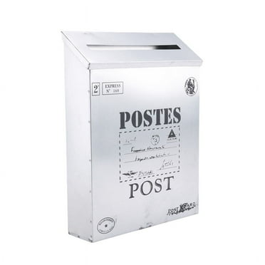 Mailbox Vintage Wall Mount Mailbox Post Letter Box Silver
