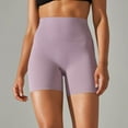 thumbnail image 2 of Lovskoo Workout Biker Shorts Women Solid Color High Waisted Tummy Control Nylon Booty Athletic Shorts for Yoga Dance Pink, 2 of 5
