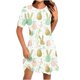 thumbnail image 1 of Vestido Corto para las Mujeres Cuello Redondo Manga Corta Impresa Suéter, Moda Casual Estilo Línea, 1 of 5