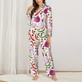 thumbnail image 2 of Pajama Sets for Women 2 Pcs, Onion bell pepper Button Down Long Sleeve Sleepwear Lounge PJ Sets, 2 of 6