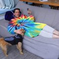 thumbnail image 3 of Colorful Rainbow Tie Dye Spiral Pattern Wearable Oversized Blanket,Wearable Blanket Hoodie for Adults,Cozy Hooded Blankets with Super Pockets,Super Warm Fuzzy Pullover for Women & Men, 3 of 6