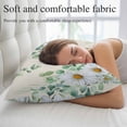 thumbnail image 5 of Spring Floral Pillow Covers, Linen Long Throw Pillow Case, Daisy Eucalyptus Leaves Watercolor Rustic Holiday Pillow Protector Decorative Cushion Cover for Living Room/Bedroom 12" x 20", 5 of 8