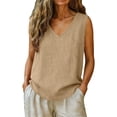 thumbnail image 5 of Linen Tank Tops for Women Summer Casual Comfy Sleeveless Cotton Shirts Loose Lightweight Gauze Camisoles, 5 of 5