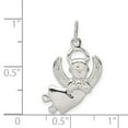 thumbnail image 4 of 925 Sterling Silver Solid Polished Religious Guardian Angel Charm 25x16mm Wide Pendant Necklace for Women, 4 of 4
