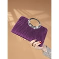 thumbnail image 6 of REMANLAND Women's Satin Pleated Evening Clutch Bag, Purple, 6 of 7