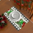 thumbnail image 2 of Linen Buffalo Plaid Christmas Placemats Set of 4 Christmas Table Mats Winter New Year Xmas Decor Black and White Christmas Decorations and Supplies for Home Kitchen Table-12×18’’, 2 of 5