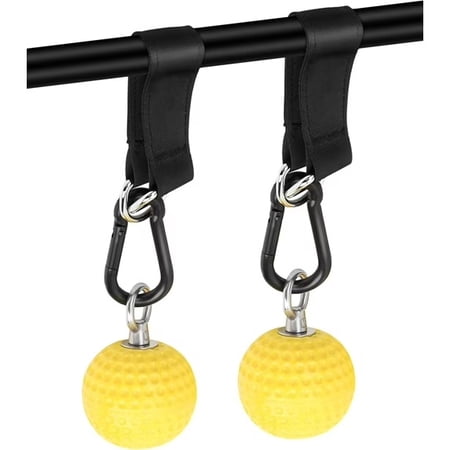 ABCISI 2 Pcs Pull Up Ball Grips EVA Grip Strength Trainer with Nylon Straps and Carabiners Climbing Handles and Cable Machine Attachments for Hand Wrist Finger and Forearm Training