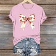 thumbnail image 1 of TaTaai Women's Valentine's Day T-Shirt, Soft Cotton Lightweight, Relaxed Fit, Short Sleeve Round Neck, Bow Printed, Casual Trendy, Holiday Daily Spring Wear Multi-Color Gift, 1 of 6