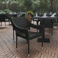thumbnail image 4 of Flash Furniture Ethan Set of 2 Commercial Grade Stacking Patio Chairs, All Weather PE Rattan Wicker Patio Dining Chairs in Black, 4 of 12