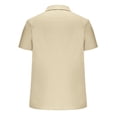 thumbnail image 6 of Ecqkame Men's Button Down Shirt Short Sleeve Turndown Solid Color Casual Breathable Tops Summer Business Dress Shirt Khaki XL, 6 of 6