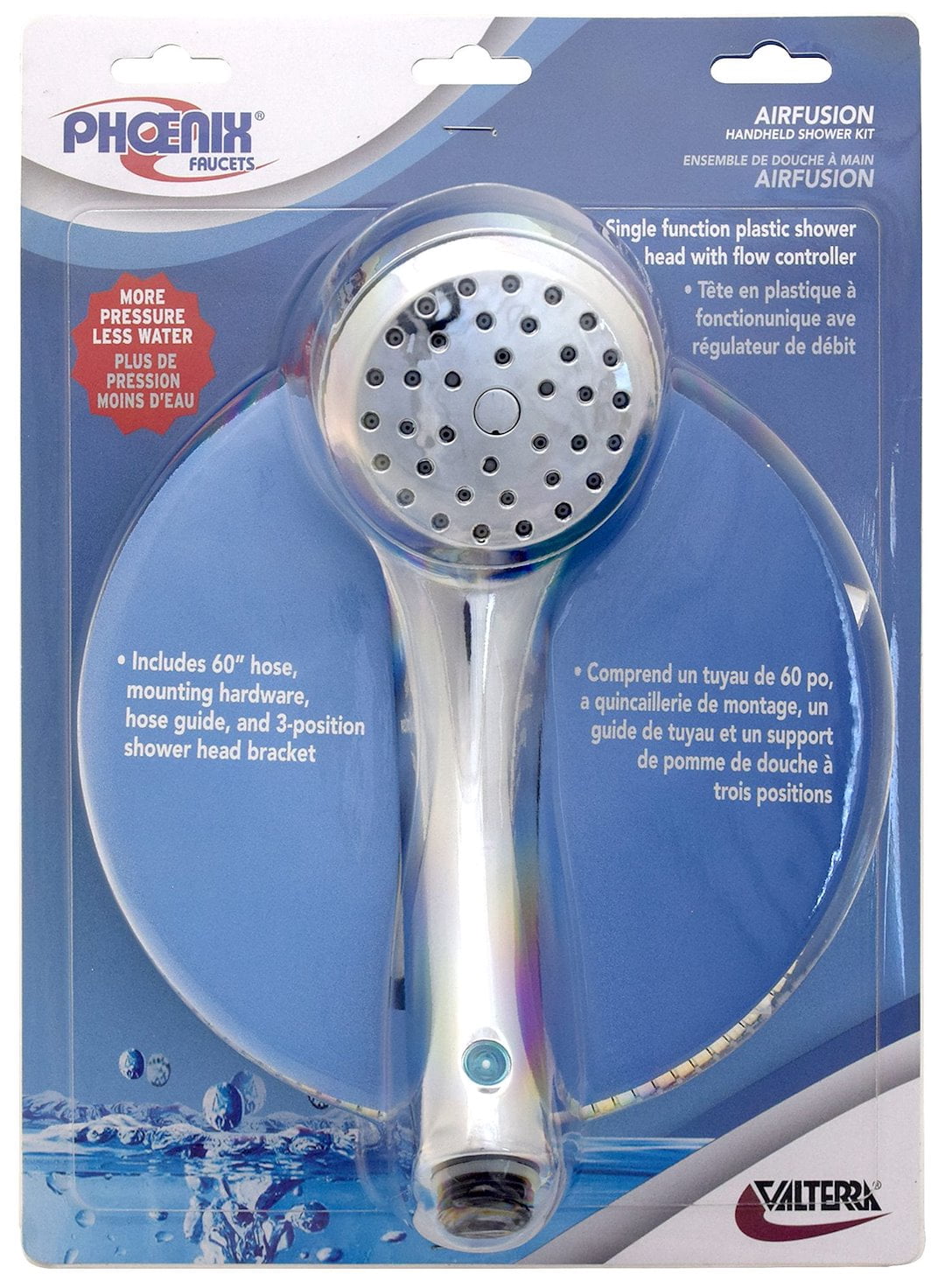 Valterra PF276048 AirFusion Single-Function Shower Kit with Flow Controller - Chrome