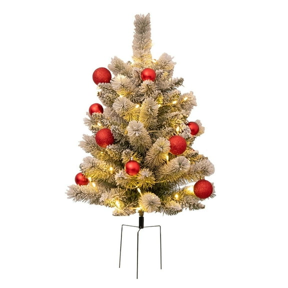 BOPORO Holiday Planter Filler,Holiday Flower Pot Decorations Christmas Holiday Planter Fillers，Christmas Planter Filler Outdoor，Christmas Planter Decorations (1Pcs),Pre-Lit Artificial Christmas Tree