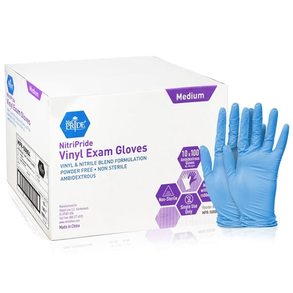 Guantes desechables Med PRIDE NitriPride Nitrilo-Vinilo Medium
