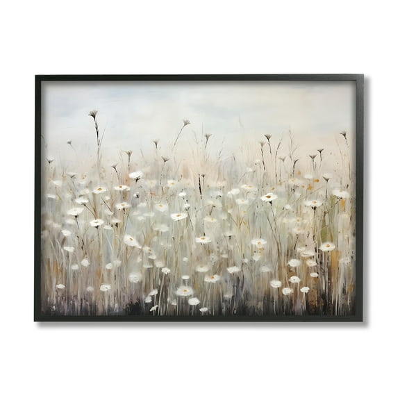 Stupell Industries Abstract Speckled Flowers Landscape Painting Black Framed Art Print Wall Art, 14 x 11