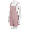 thumbnail image 4 of Babysbule Women Shorts Clearance Women Elastic Waist Dungarees Linen Cotton Pockets Rompers Playsuit Shorts PK/XL, 4 of 5