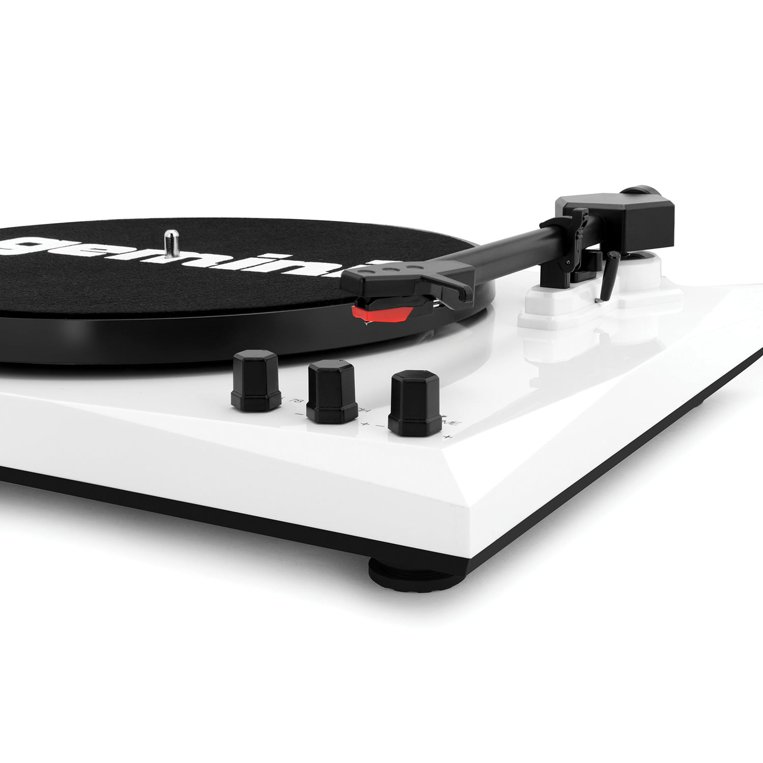 Gemini Vinyl Record Player Turntable with Bluetooth and Dual Stereo Speakers (White)