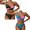 Black-Green, variant on Two Piece Bikini Swimsuit for Women Crisscross American Flag Bathing Suit High Waisted Swimsuit
