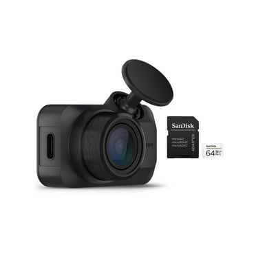 Garmin Dash Cam Mini 3 Ultra-Compact 1080p Camera with 140-Degree Field of View (Black) Bundle with 64GB UHS-I MicroSDXC Memory Card with SD Adapter (2 Items)