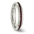 thumbnail image 4 of Chisel Stainless Steel Polished 4mm January Dark Red CZ Ring, 4 of 7