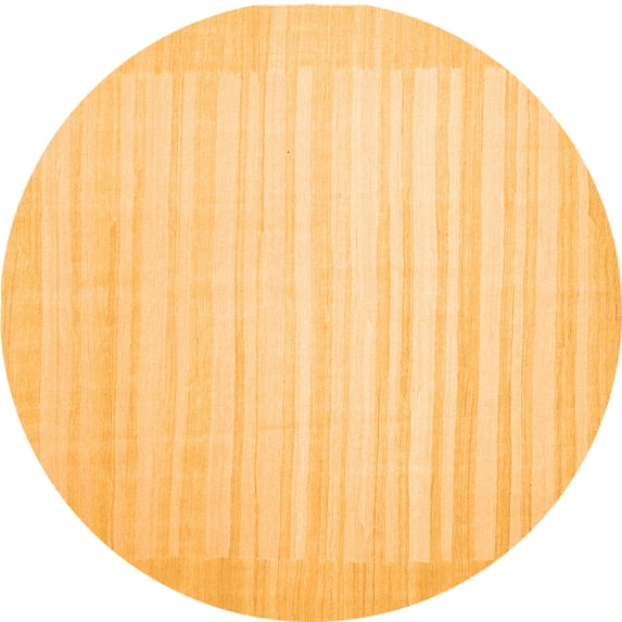 Ahgly Company Indoor Round Abstract Orange Contemporary Area Rugs, 6' Round