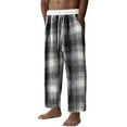 thumbnail image 2 of Gamivast Lounge Pants Men Baggy Straight Wide Leg Sweatpants with Pockets Comfortable Casual Elastic High Waist Trouser Outdoor Drawstring Plaid Pants, 2 of 7