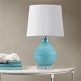 thumbnail image 2 of Hampton Hill Maelle Coastal Glass Swirl Blown Table Lamp in Aqua/Clear, 2 of 9