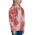 thumbnail image 3 of Picia Red Meat Pattern Youth Hoodie - Warm Pullover Sweatshirt with Kangaroo Pocket, Ideal for Boys and Girls-Medium, 3 of 6