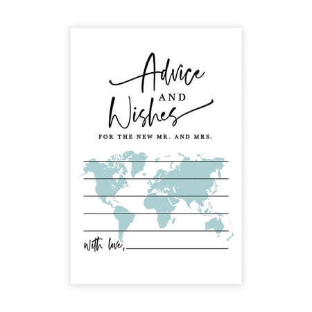 Koyal Wholesale Watercolor Destination Wedding Advice & Well Wishes Guest Book Cards for Bride and Groom, 56 Pack