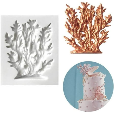 

AYUQI Coral Resin Mold 3D Silicone Mold for Resin Casting Sea Creatures Baking Mould for Diy Cake Chocolate Polymer Clay Landscape Decoration Tool