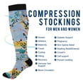 thumbnail image 2 of FORMRS Womens Knee High Socks Casual Long Thick Travel Daily Wear, 1 Pair, Colorful Leaves, 2 of 6