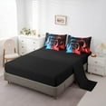 thumbnail image 5 of jejeloiu Teens Gamepad Bedding Comforter Set 7pcs,Modern Gamer Queen Bedding Sets,Blue Red Flame Queen Sheet Sets For Boys Kids,Ultra Soft Home Decor Reversible, 5 of 8