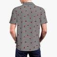 thumbnail image 4 of Balery Ladybugs on Black and White Striped Printed Men’s Short Sleeve Polo Shirt, Midweight Men's Shirt,Golf Polo shirts -Medium, 4 of 9