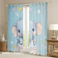 thumbnail image 2 of Manfei Kawaii Cartoon Elephant Blackout Curtains Set of 2 (52x84 Each),Zoo Animal Window Curtains,Colorful Ballon Curtains and Drapes For Child,Ultra Soft Home Decor, 2 of 6