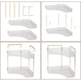 thumbnail image 6 of 2-Tier Corner Bathroom Counter Organizer – Classic Storage Shelf for Makeup, Perfume & Toiletries, Space-Saving Countertop Tray Fits Bathroom, Dresser, Kitchen (Vintage Gold), 6 of 6