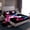 Pink Blue Black, variant on Castle Fairy Baseball Gamer Twin Sheet Sets for Female Men,Abstract Splash Bedding