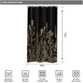 thumbnail image 4 of Small Stall Black Gold Dark Floral Wildflower Shower Curtain for Bathroom Decor 36Wx72H Rustic Botanical Herb Plant Leaves Nature Art Printed Fabric Polyester Waterproof 7 Pack Plastic Hooks, 4 of 5
