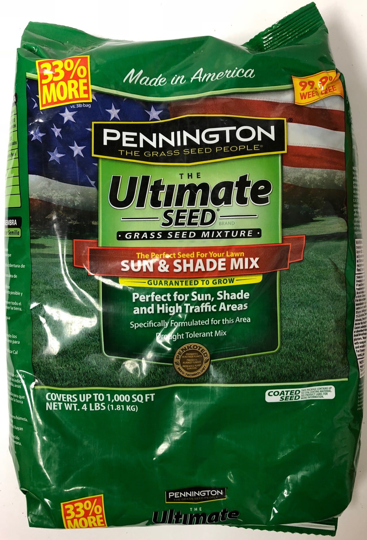 Pennington Ultimate Seed Grass Seed Mixture, Sun and Shade Central, 4