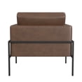 thumbnail image 3 of Fiam Accent Armchair, Dark Brown Faux Leather, Modern Black Legs, 3 of 3