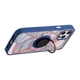 thumbnail image 3 of Bemz Ring Series Case for iPhone 14 Pro Max (TPU Silicone Cover with Magnetic Stand) and Vertical Rugged Nylon Belt Holster Pouch - Blue on Pink Marble, 3 of 9