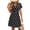 Black, variant on Womens Spring Dresses V-Neck A-Line Swing Knee Length Midi Dress Casual Summer Beach Vacation Dress